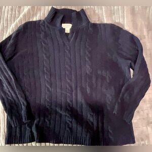 CJ Banks Cable knit polo sweater re